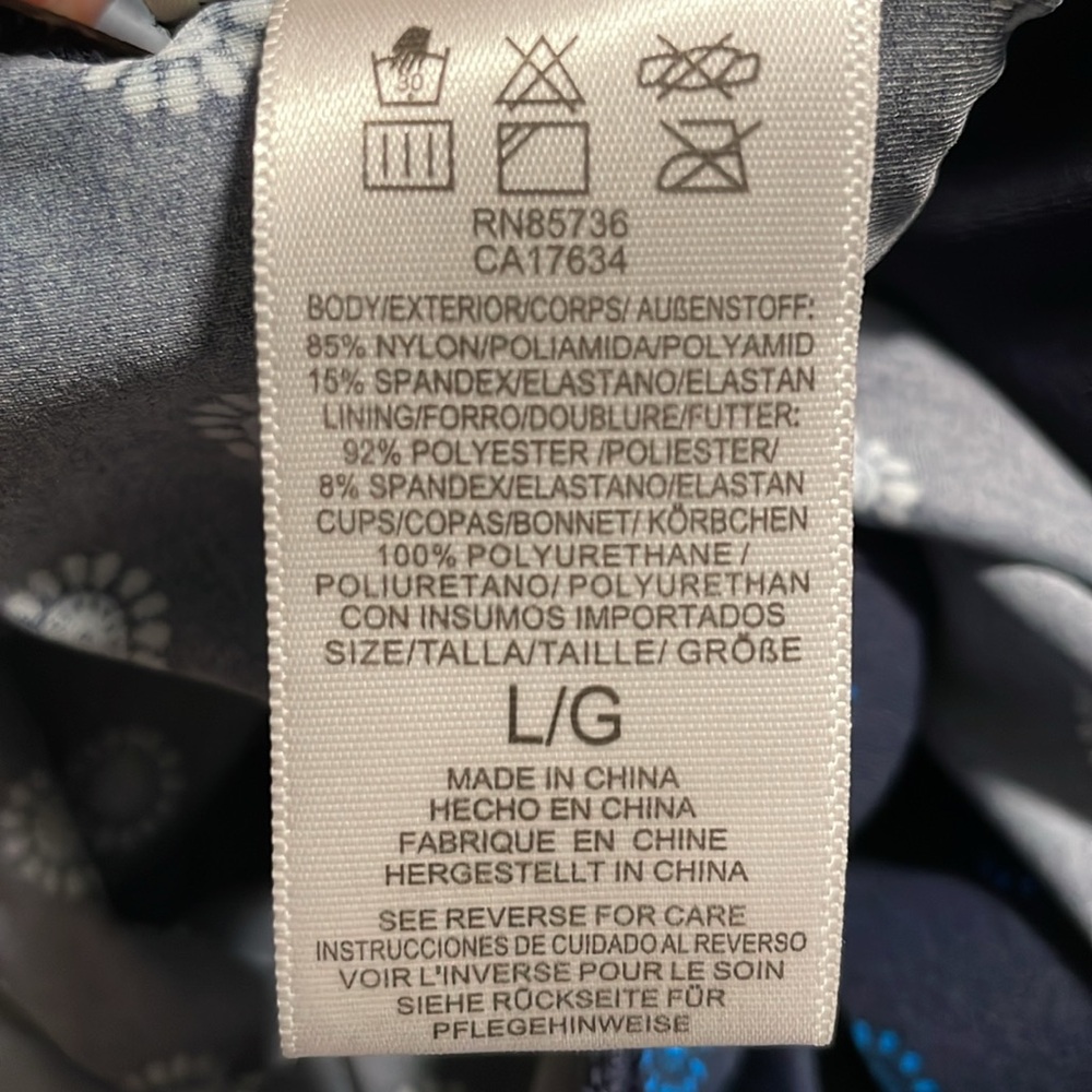 MICHAEL Kors Navy and Teal Swim Top - L - Picture 6 of 6